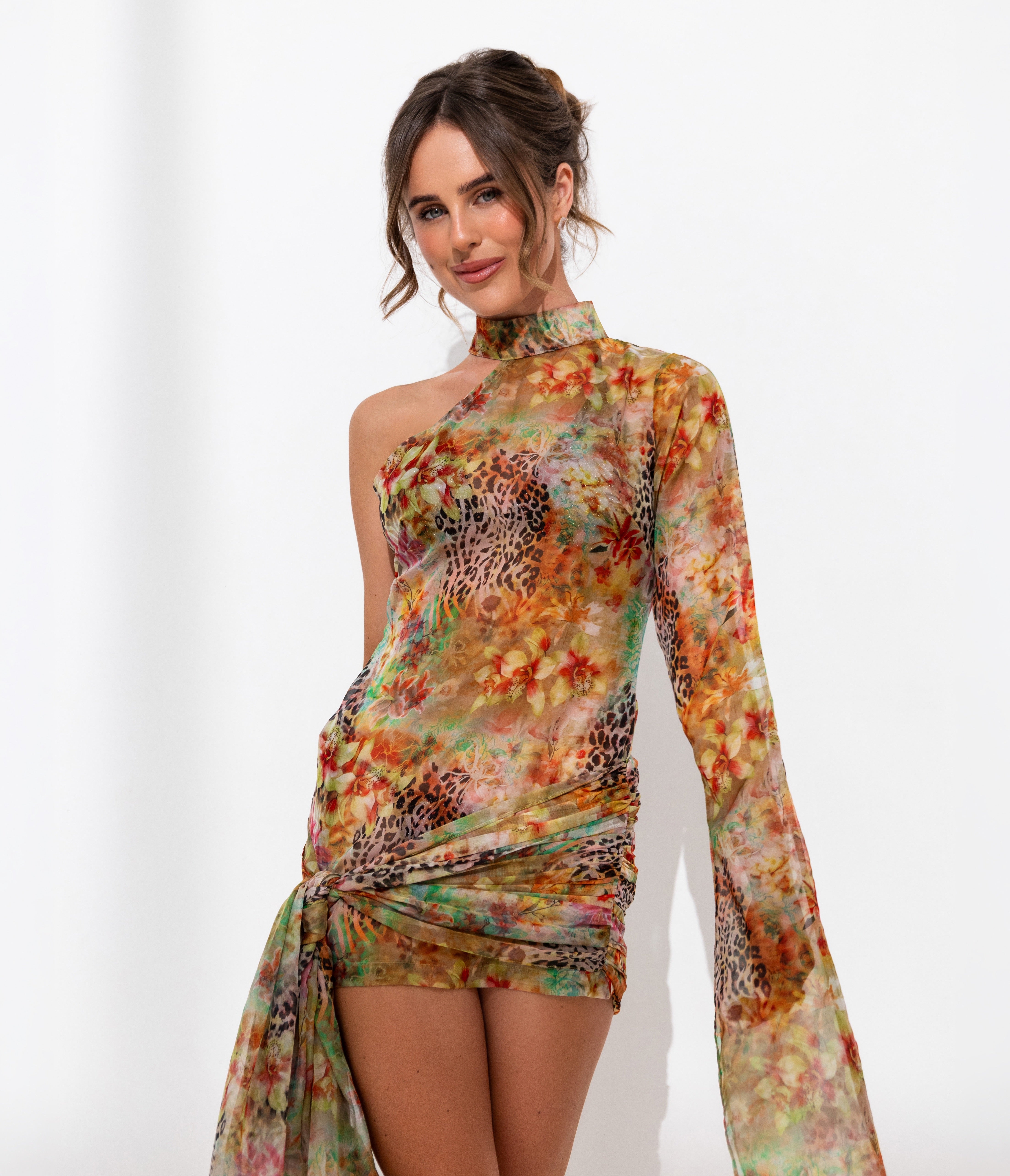 Elara Tie Mini Dress