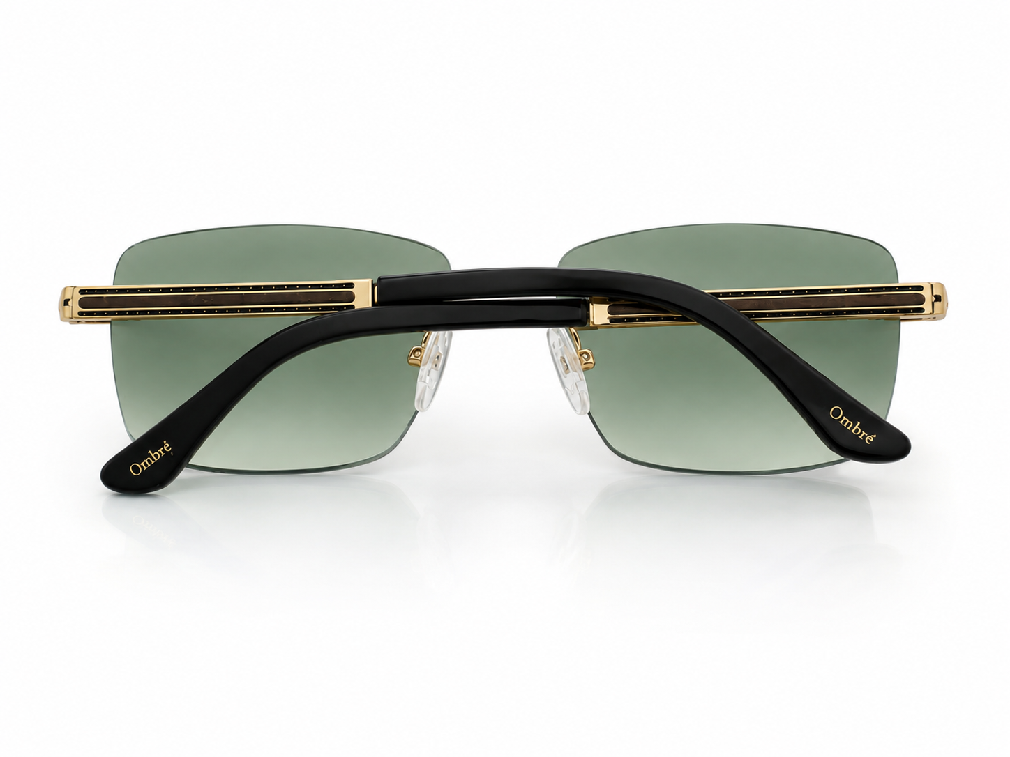 Green Gradient Rimless Sunglasses