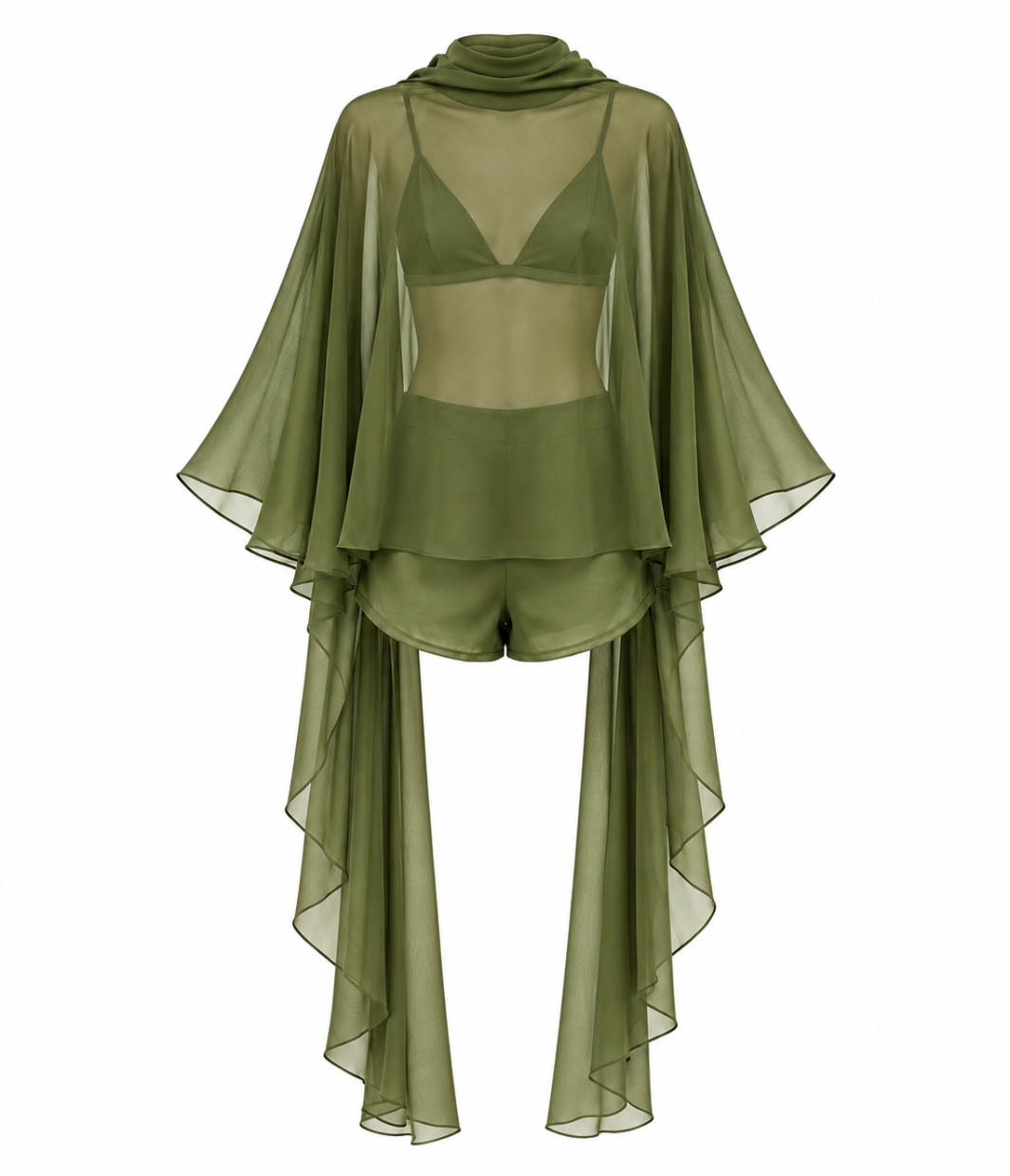 Olive Drape Three Piece Set