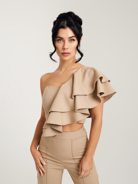 【Raucohouse】Ruffle layered frill top Women's Ruffle Tops | Frilly Tops | PrettyLittleThing QA